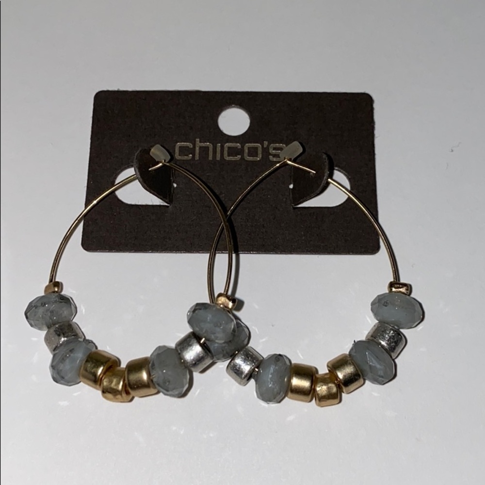 Chico’s jewelry earrings gold and silver tone